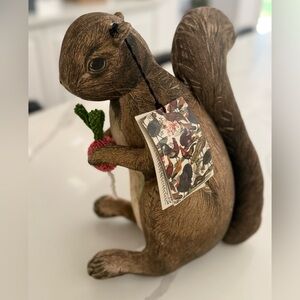 John Derian Squirrel Decorative Pillow 8”x12” NWT